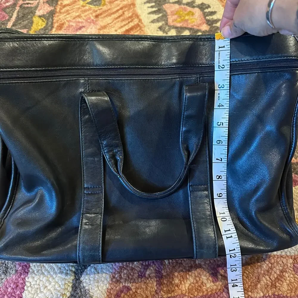TUMI Genuine Leather Black Laptop Briefcase 17